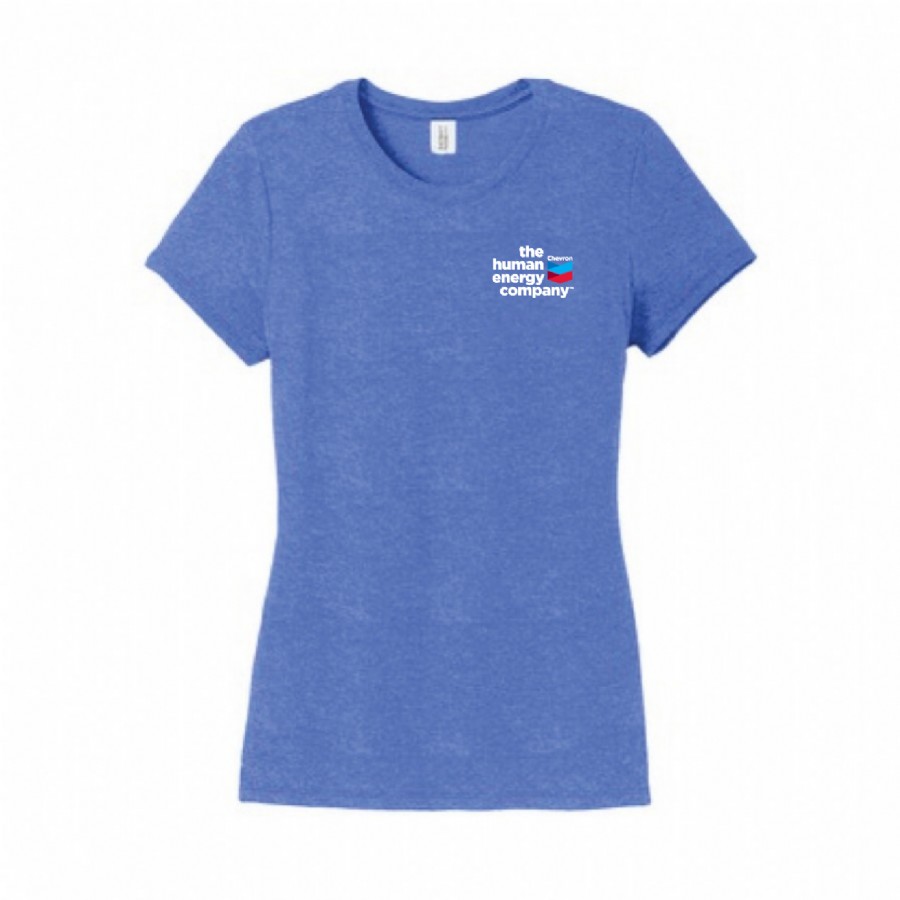 Women's District Made Perfect Tri Crew Tee - Left Chest Full Color Logo